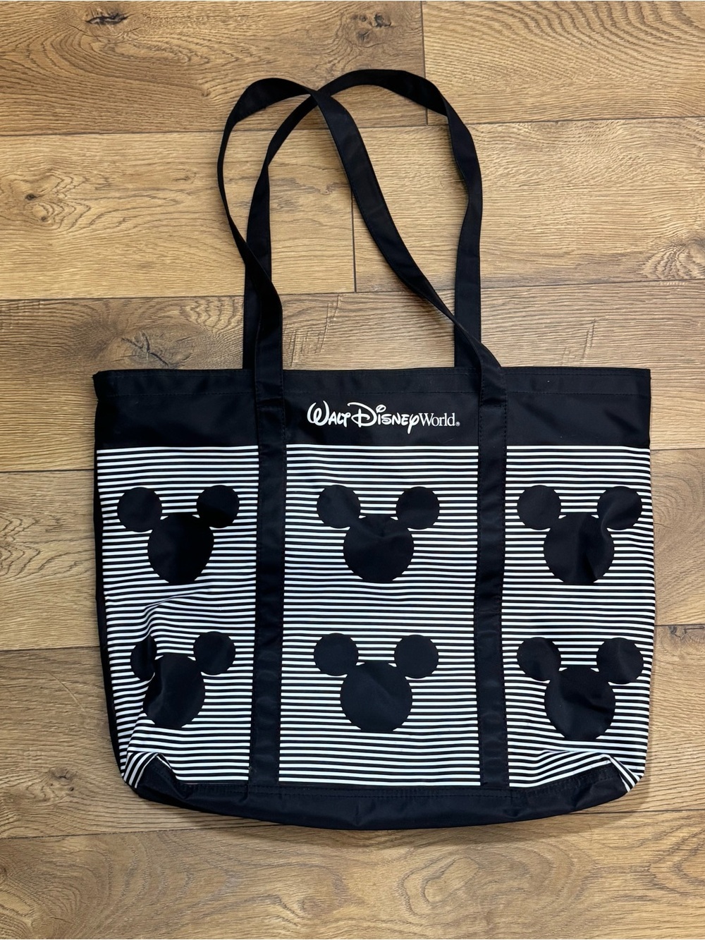 Disney Black and White Mickey Stripe Tote